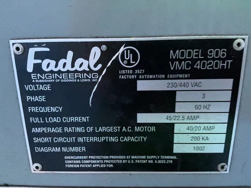 Fadal Engineering 20”x44” CNC VMC - 906-1