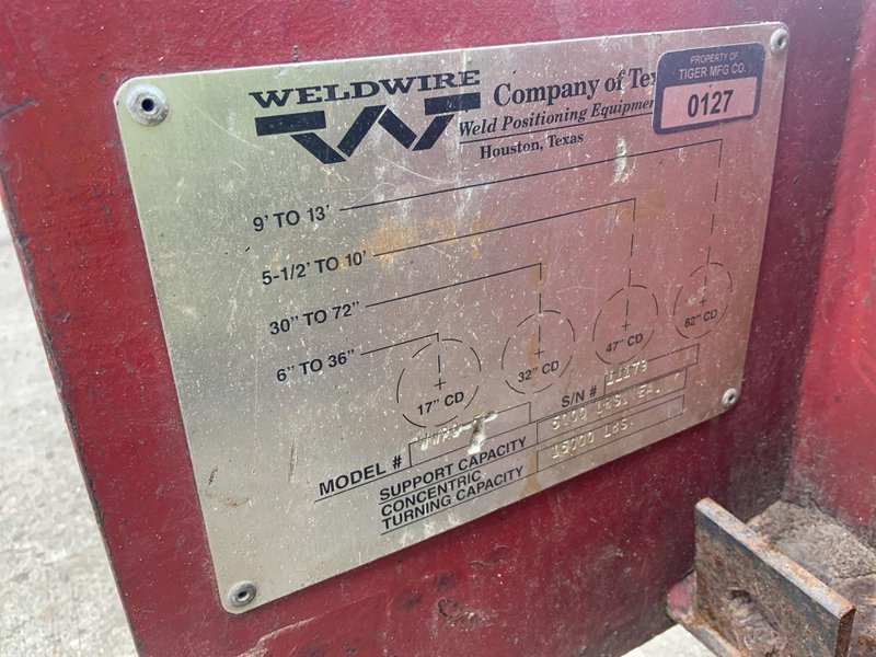 5 TON WELDWIRE WWRI-5 TURNING ROLL SET: STOCK #81015