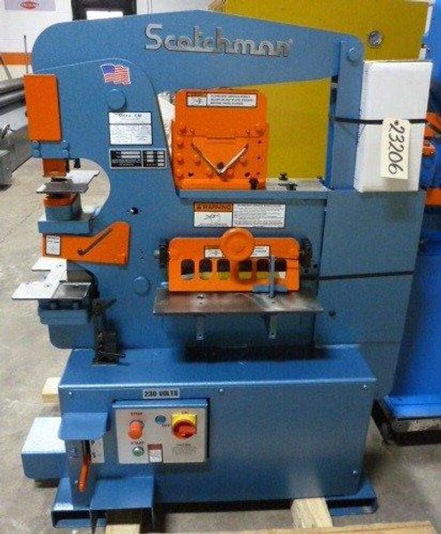 4" x 4" x 3/8" Scotchman Hydraulic Ironworker 50514-EC, 50 Ton, Punch, Bar Shear, Notcher, New