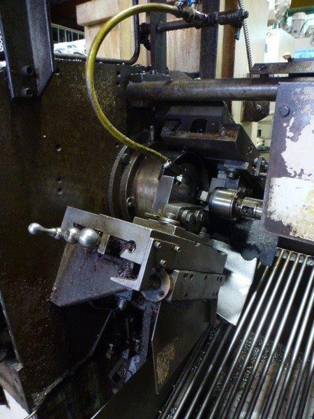 3-1/4" MODERN CUT-OFF MACHINE No. 3LD, 1/4" - 3-1/4", 20' Bar Feed, A-B PLC, Tooling, 10 HP, 1994