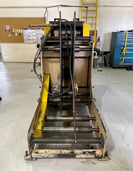 10,000 lbs. x 24" Wide Mecon Model# 100CCS24 Coil Cradle Straightener For Sale, Year 1992