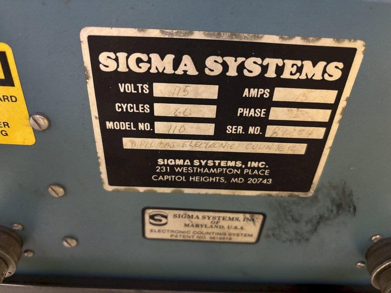SIGMA SYTEMS HOPPER, BOWL FEEDER, &amp; DIPLOMAT MODEL #110 ELECTRONIC COUNTER: STOCK #23081