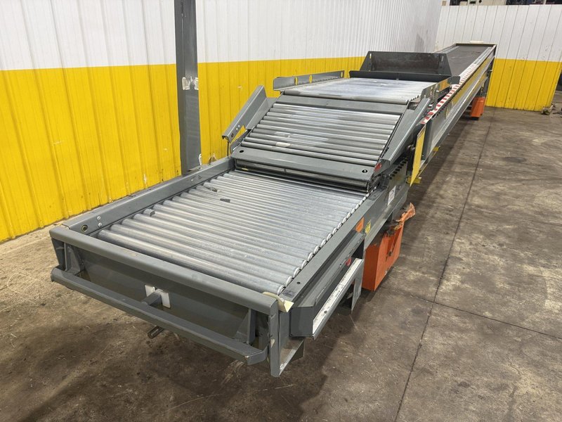 64 FT X 35" ROACH MODEL #TL2 TRUCKLOADER TWO-STAGE POWERED TELESCOPING ROLLER CONVEYOR: YOBRO #25707