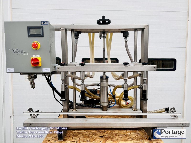 Liquid Packaging Solutions Model: 310-150  ||  Semi-Automatic Table Top Overflow Filler