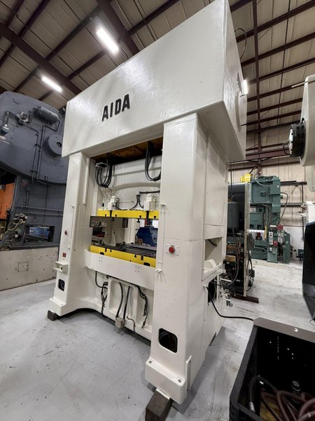 300-ton Aida PMX-L2-300(1) Used Straight Side Mechanical Stamping Press For Sale, "New" Press Controls Included. Year 1990