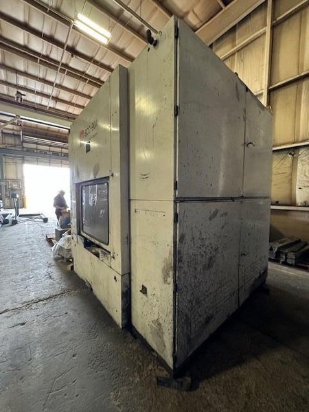 2007 Sinto model scc-90-a vertically parted cold box core cell s/n scc-0011-00 with recieving hopper, scc90 core machine with enclosure and controls