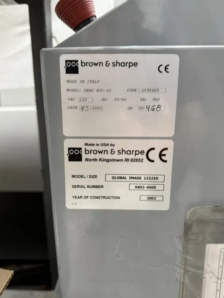 2002 BROWN &amp; SHARPE GLOBAL IMAGE 12.22.10 | Coordinate Measuring Machines