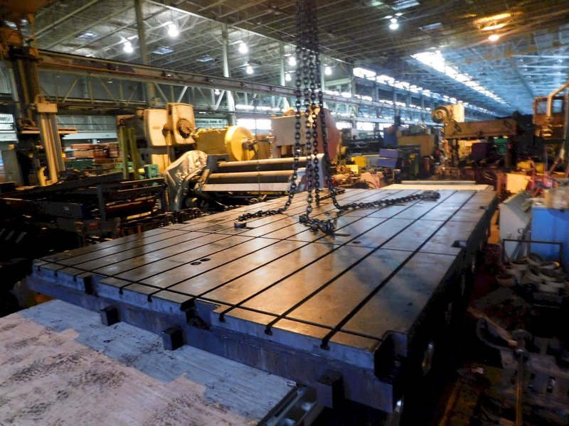 18' X 5'6" X 10" THICK GIDDINGS &amp; LEWIS T-SLOTTED FLOOR PLATE: #67268