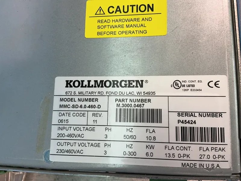 Kollmorgen  Servo Drive  - Mmc-sd-6.0-460-d