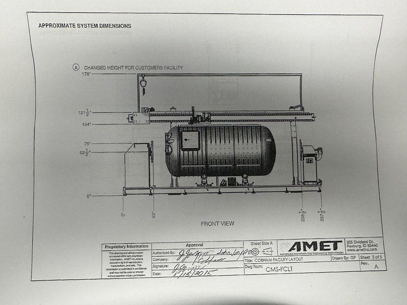 82" X 212" X 5,500 LBS AMET / FRONIUS MODEL #GMAW CIRCUMFERENTIAL WELDING LATHE: STOCK #18537