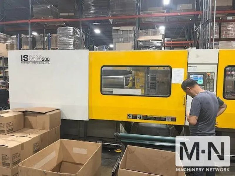 500 TON 63 OZ TOSHIBA MODEL ISGS500WV21-27B WIDE PLATEN INJECTION MOLDING MACHINE MFG 2006