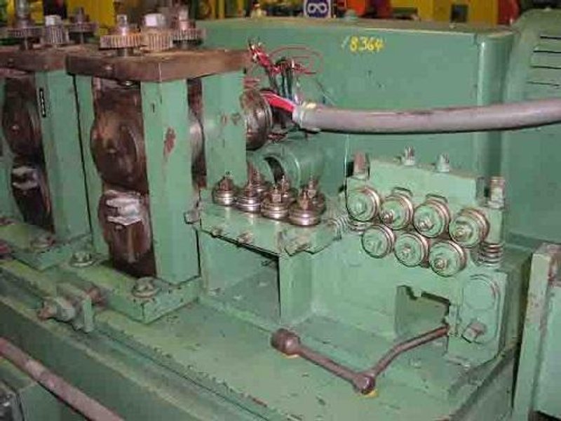 USED 6" (152mm)- 4" (101mm) TISHKEN 2 STAND TANDEM WIRE SHAPING &amp; CUTOFF LINE