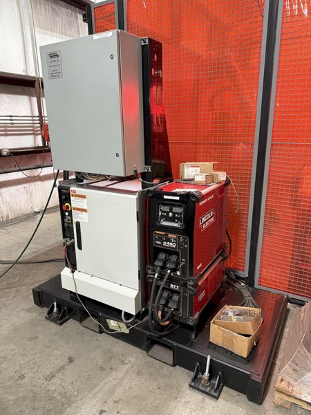 LINCOLN ELECTRIC ROBOT WELDING SYSTEM WITH ABB 6 AXIS ROBOT, 300 KG HEAD AND TAILSTOCK, LINCOLN R450 WELDING, 2021