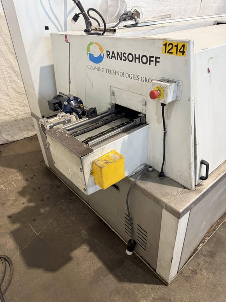 9" X 192" RANSOHOFF LEANVEYOR FOUR STAGE (WASH/RINSE/RINSE/BLOW OFF) WASHER. STOCK # 1113425.