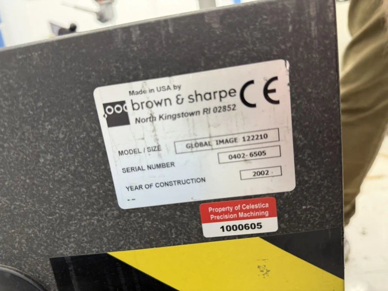 2002 BROWN &amp; SHARPE GLOBAL IMAGE 12.22.10 | Coordinate Measuring Machines
