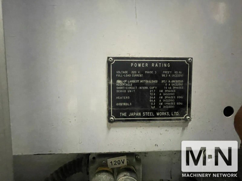 385 TON 23.2 OZ JSW MODEL J385ELII ELECTRIC INJECTION MOLDING MACHINE MFG 2005