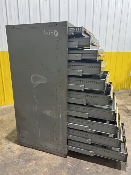 10 DRAWER EQUIPTO 28" X 30" X 59" TOOL STORAGE CABINET STOCK # 3095