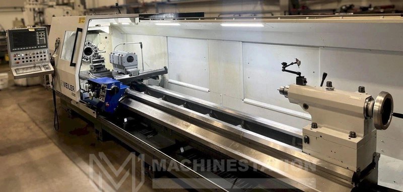 Weiler E80 x 4500 Flat Bed CNC Lathe – 2017 6.5″ Big Bore, 177″ Long Bed