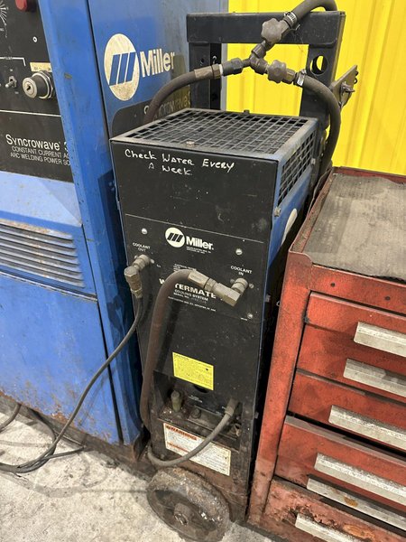 MILLER SYNCROWAVE 350 AC/DC WELDER WTIH WATER COOLER AND CART: STOCK 22275