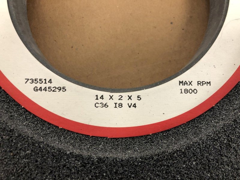 14" x 2" x 5" RADIAC ABRASIVES GRINDING WHEEL: STOCK #14562