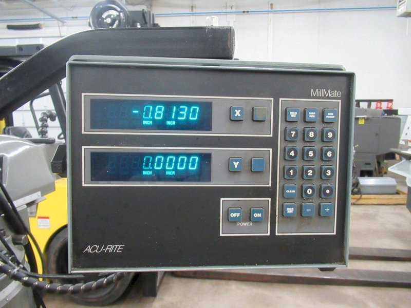 Bridgeport Series I-2HP Vertical Knee Mill, 2-Axis DRO, 9" x 48" Table, X &amp; Y-Axis Power Feeds