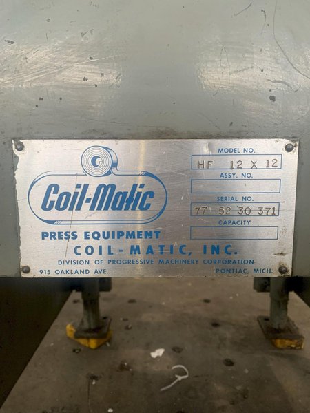 12" X 12" COIL-MATIC MODEL HF STRAIGHTENER. STOCK # 0362824.