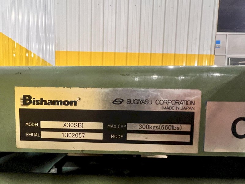 40" X 20" 660 LBS BISHAMON MODEL #X30SBI HYDRAULIC LIFT TABLE, 110V: STOCK #20977