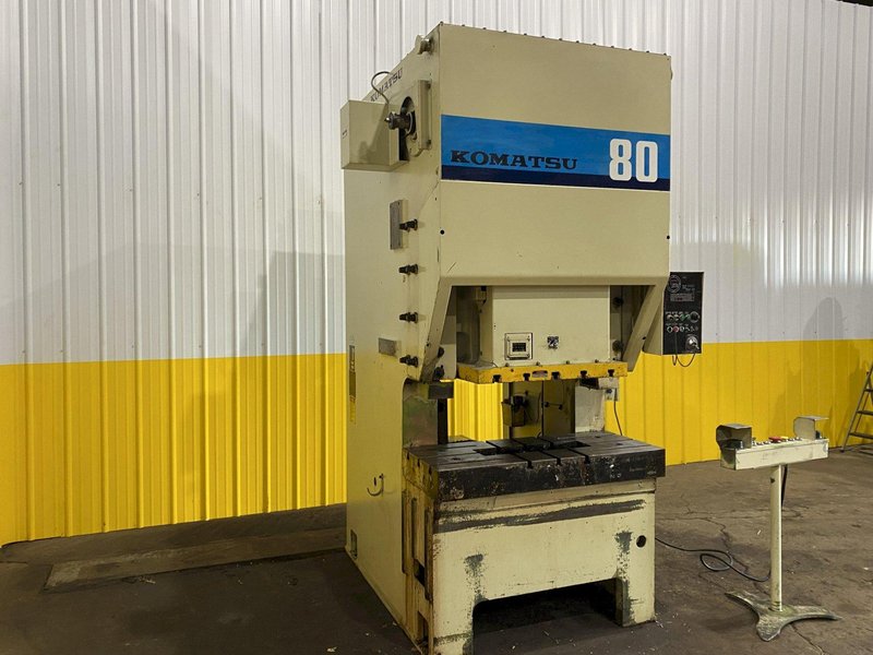 80 TON KOMATSU MODEL #OBP80 OBS GAP FRAME STAMPING PRESS, 3" STROKE: STOCK #18758