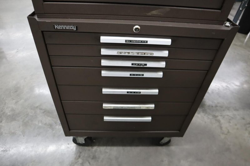 Kennedy 3-Tier Portable Tool Cabinet with Contents: Assorted Cutting Tools and More- Auction Item