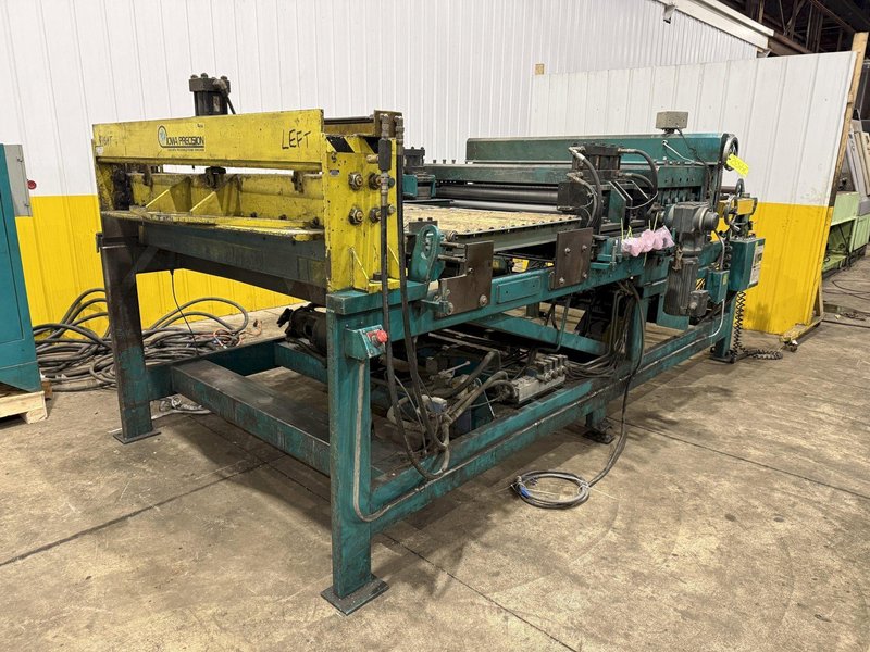 60" x 16 GAUGE IOWA PRECISION MODEL #GAF60-6 COIL SLEAR (SLITTING &amp; CUT-TO-LENGTH) LINE, WITH UNCOILERS &amp; SIDE PUNCHING / NOTCHING: YOBRO #24552