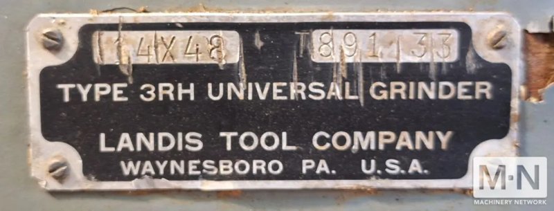 14" x 48" Landis 3RH Universal Cylindrical Grinder