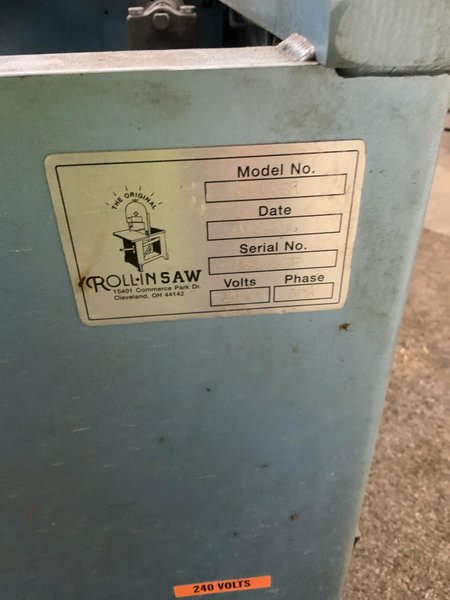 9" X 14-1/2" ROLL-IN SAW MODEL EF 1459 VERTICAL BANDSAW: STOCK #80922