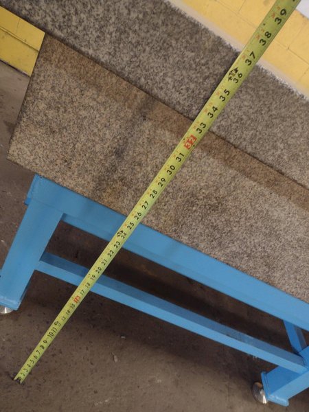 8' X 4' X 14" CHALLENGE PRECISION LAYOUT INSPECTION GRANITE TABLE W/ EDGE LEDGES: STOCK #23812