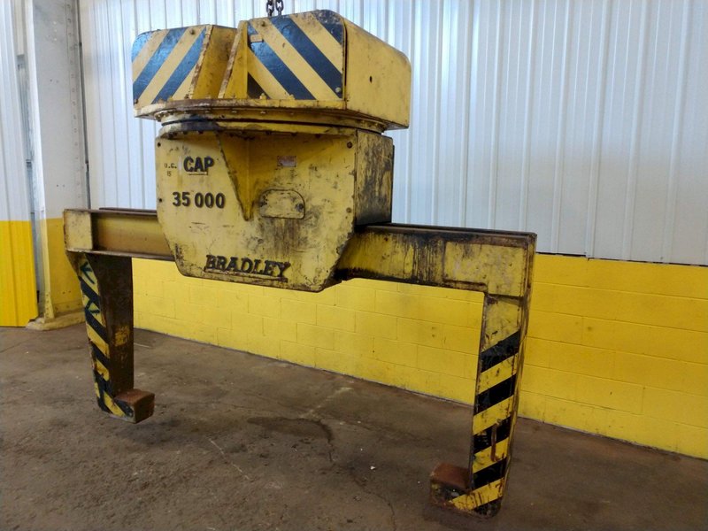 35,000 LB 17.5 TON X 34" TO 76" X 60" OD BRADLEY CRANE MOTORIZED COIL GRAB: STOCK 13246