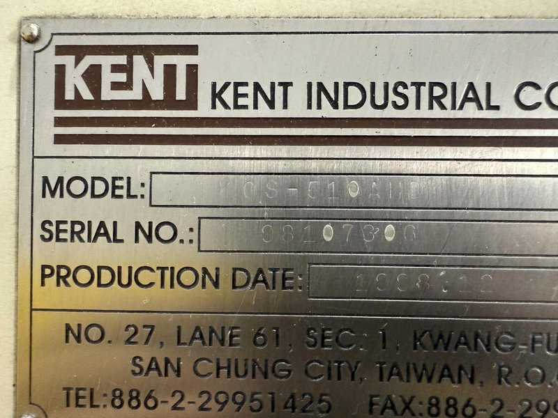 20" X 40" KENT MODEL # KGS-510AHD HYDRAULIC SURFACE GRINDER: YOBRO #24189