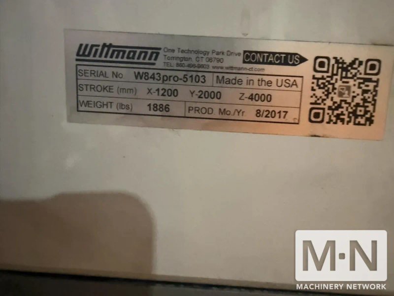 WITTMANN MODEL W843 PRO SERVO ROBOT MFG 2017