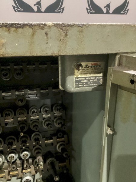 SUNNEN LN-650 MANDREL STORAGE CABINET WITH TOOLS USED