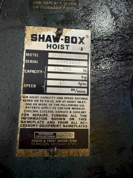 5 TON SHAW BOX SINGLE GIRDER POWERED CABLE HOIST &amp; TROLLEY, REMOTE CONTROLLED: YOBRO #25898