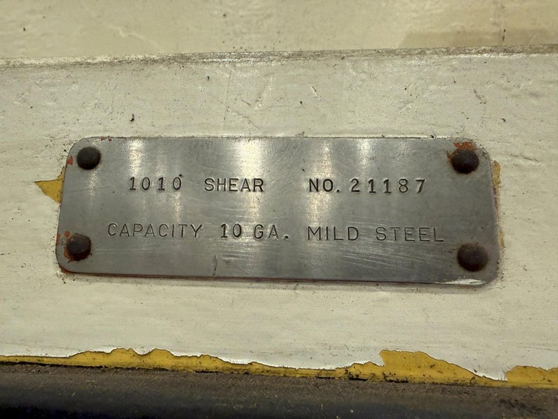 10' X 10 GAUGE CINCINNATI MODEL 1010 MECHANICAL SHEAR: YOBRO #26397