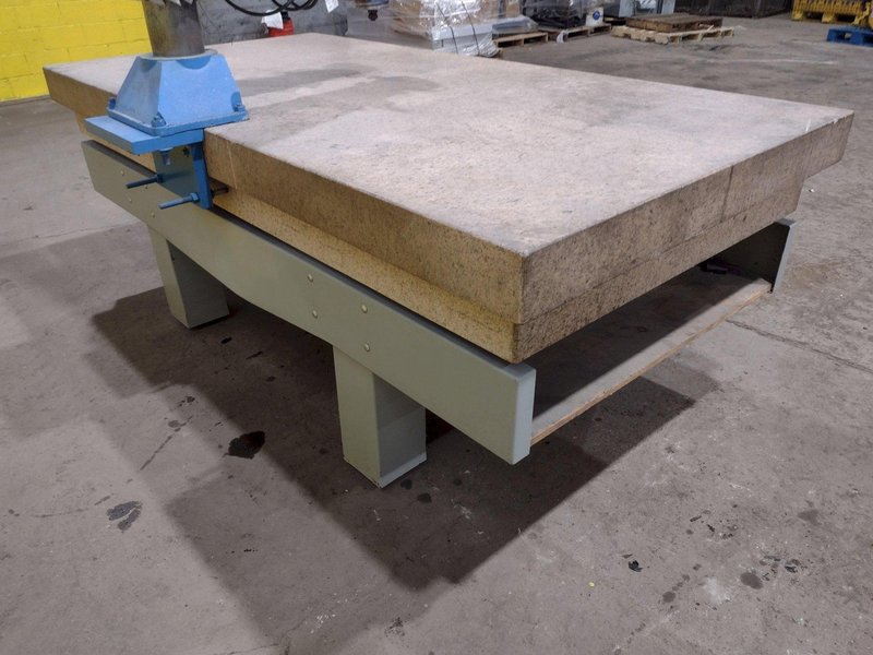 PORTER-CABLE ROUTER W/ HD GUIDE ARM ON 8' X 4' X 10" STARRETT CRYSTAL PINK GRANITE SURFACE PLATE: STOCK #19044