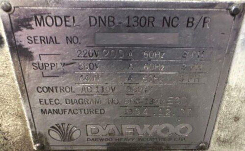 Daewoo DNB-130R CNC Horizontal Table Type Boring Mill