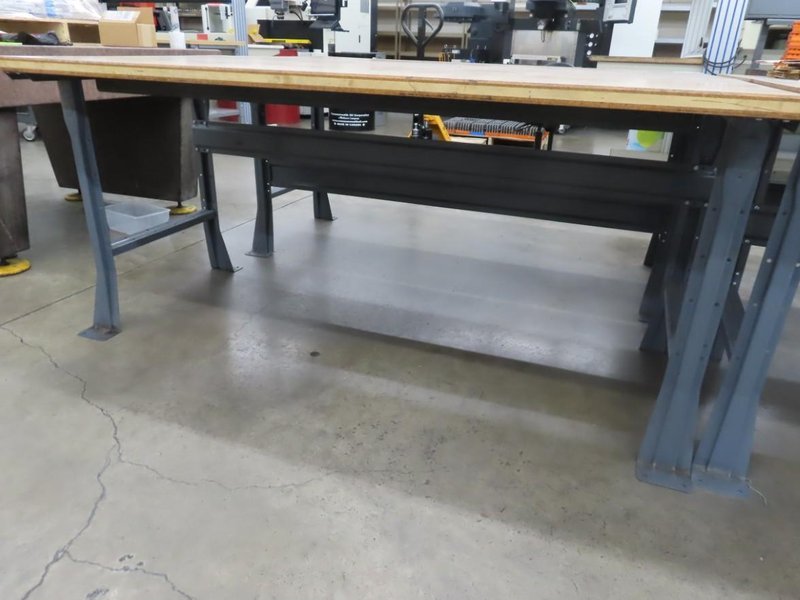 Work Bench, Wood Top, Metal Frame- Auction Item