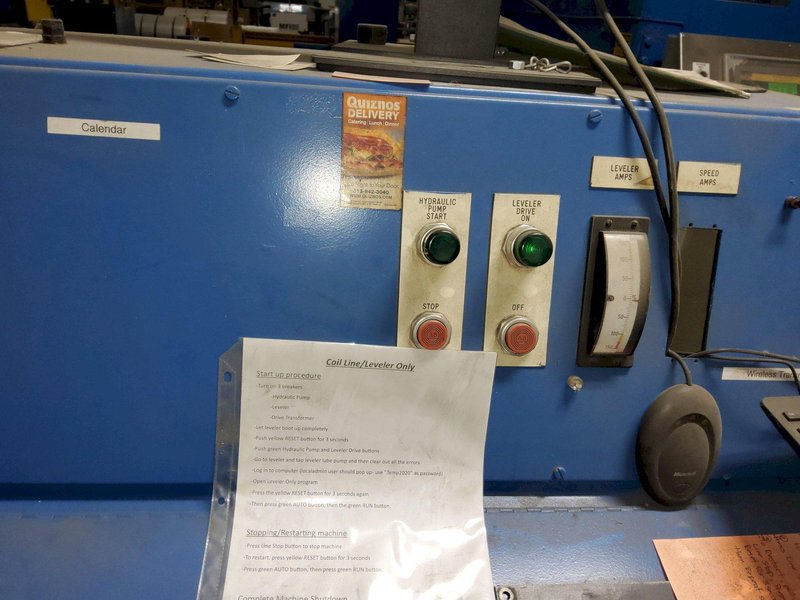 48" x 20,000 LBS X .080" HERR VOSS CUT-TO-LENGTH LINE W/ PRECISION LEVELER: STOCK #22693