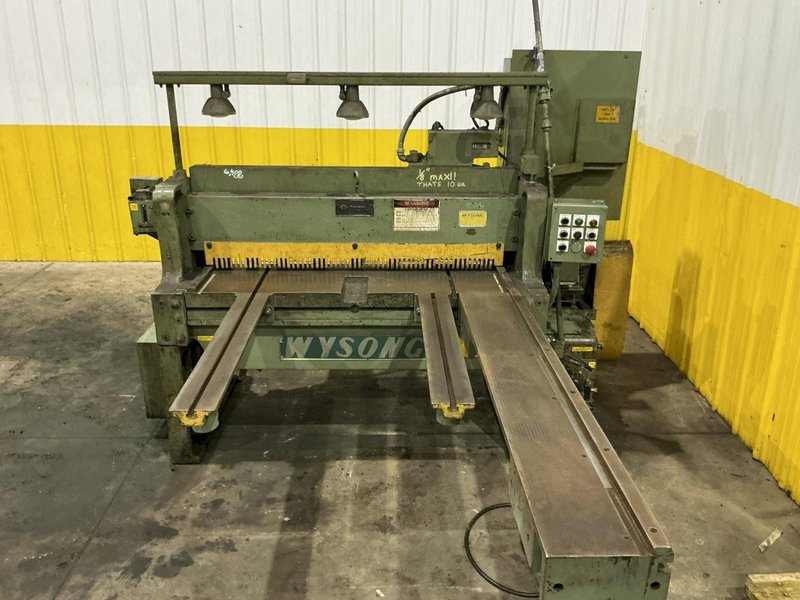 4' X 10 GAUGE WYSONG MODEL #1048 MECHANICAL POWER SQUARING SHEAR W/ BACK GAUGE : YOBRO #26001