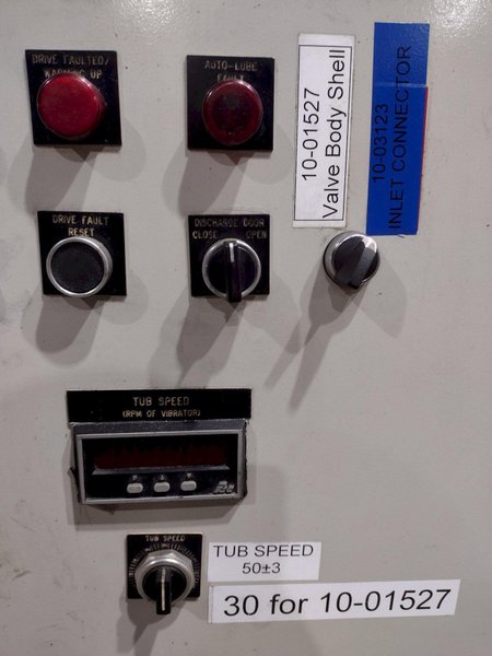 60" X 8 CU FT ALMCO MODEL V8-S TUB TYPE VIBRATORY DEBURRING FINISHING SYSTEM: STOCK #18832