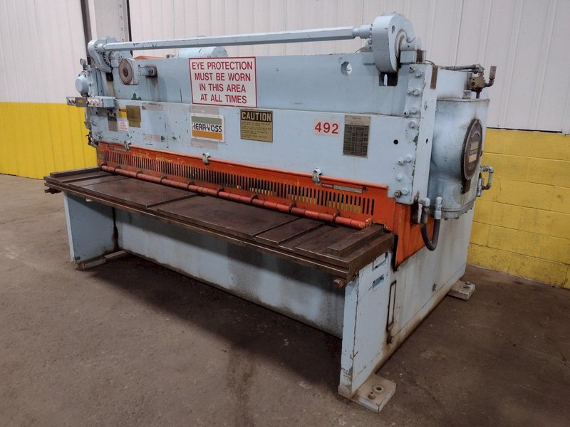 8' X 3/8" HERR-VOSS MODEL #0608 POWER SQUARING SHEAR: STOCK #15326