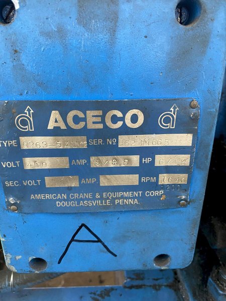 3 TON ACE TOP RUNNING DOUBLE GIRDER TROLLEY HOIST. STOCK #0309922