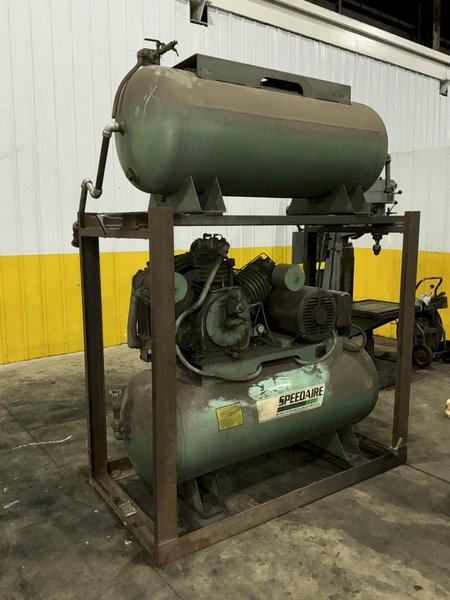 15 HP SPEEDAIRE MODEL #19-000069-0 DUPLEX AIR COMPRESSOR : YOBRO 26354
