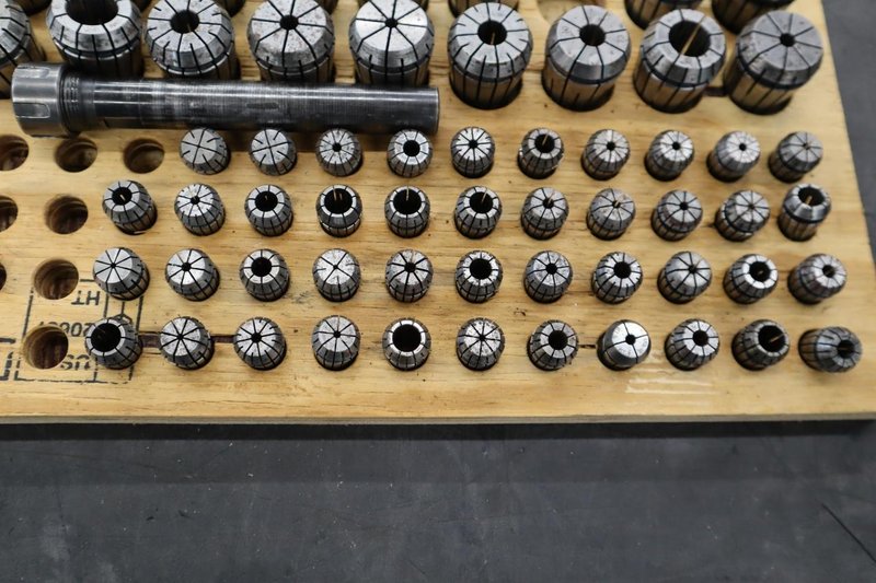 ER32 and ER16 Flex Collets with (1) ER16 Tool Holder in Divider Rack- Auction Item