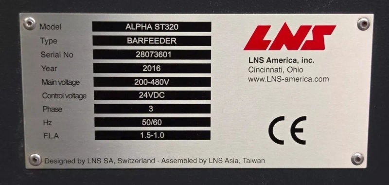 USED 12' X .787" LNS MAGAZINE TYPE BAR LOADER MODEL ALPHA ST320 S2